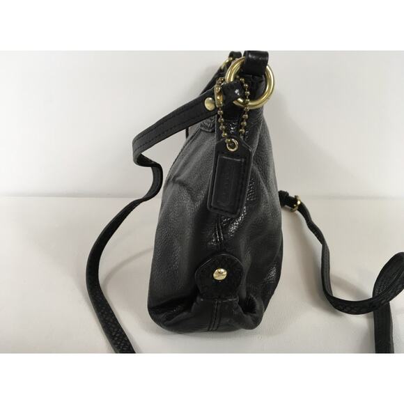 Coach Ashley Women’s Black Pebbled Leather Snake Embossed Medium Crossbody - Picture 8 of 12